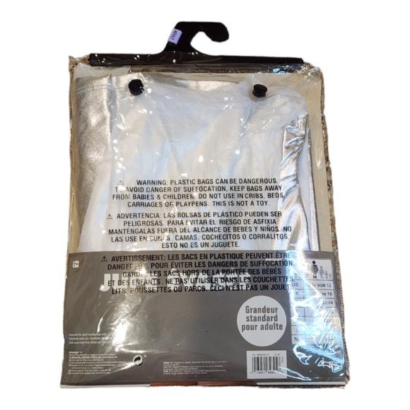 NIB Adult Standard Costume Silver Metallic Flare Mini Skirt (One Size) - Picture 4 of 5